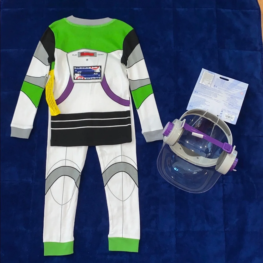 Disney Toy Story Buzz Lightyear Costume PJ Set in Size 5 & Light Up Buzz Helmet - Picture 5 of 11